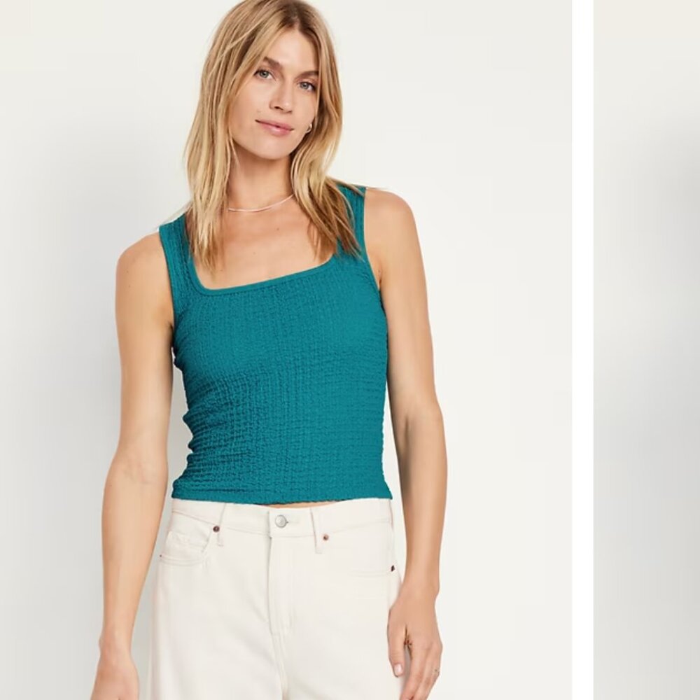 NWT Old Navy Square-Neck Textured Tank Top size XL